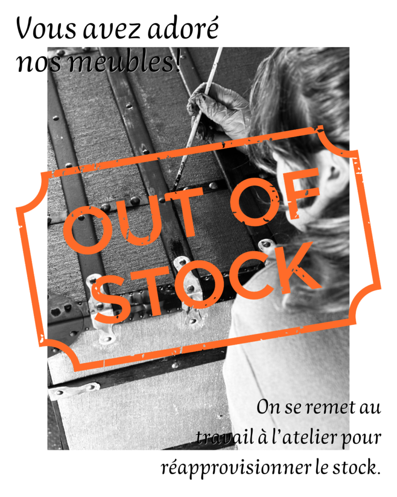 out of stock plus de meubles en vente