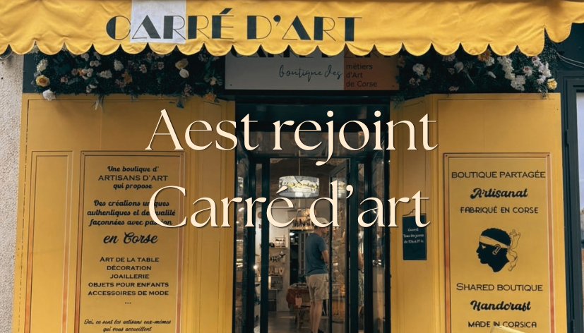 boutique carré d'art ajaccio devanture jaune texte aest rejoint carré d'art